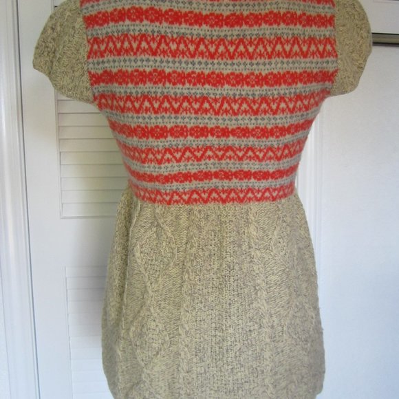 FREE PEOPLE - SzM - Red/Oatmeal Wool Sweater - Picture 5 of 7